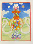 Drawing of Eight Sacred Emblems of Buddhism by Emison Museum